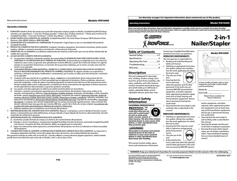 Campbell Hausfeld IFN10400 User manual