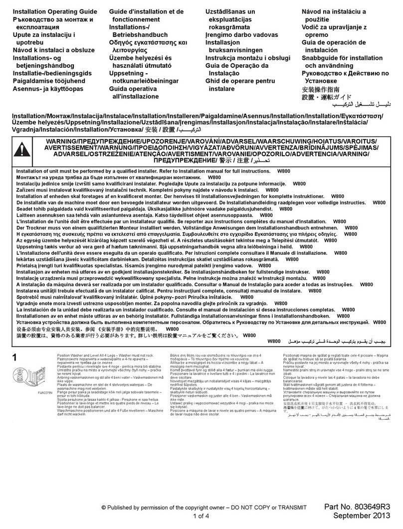 Miele w800 Troubleshooting guide Miele w800 Troubleshooting guide