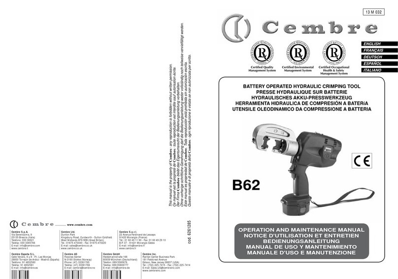 Cembre B62 Operating instructions
