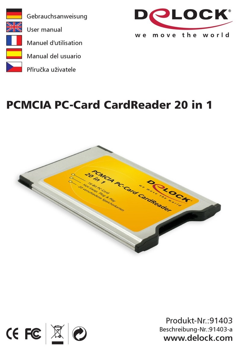 DeLOCK PCMCIA PC-Card User manual DeLOCK PCMCIA PC-Card User manual