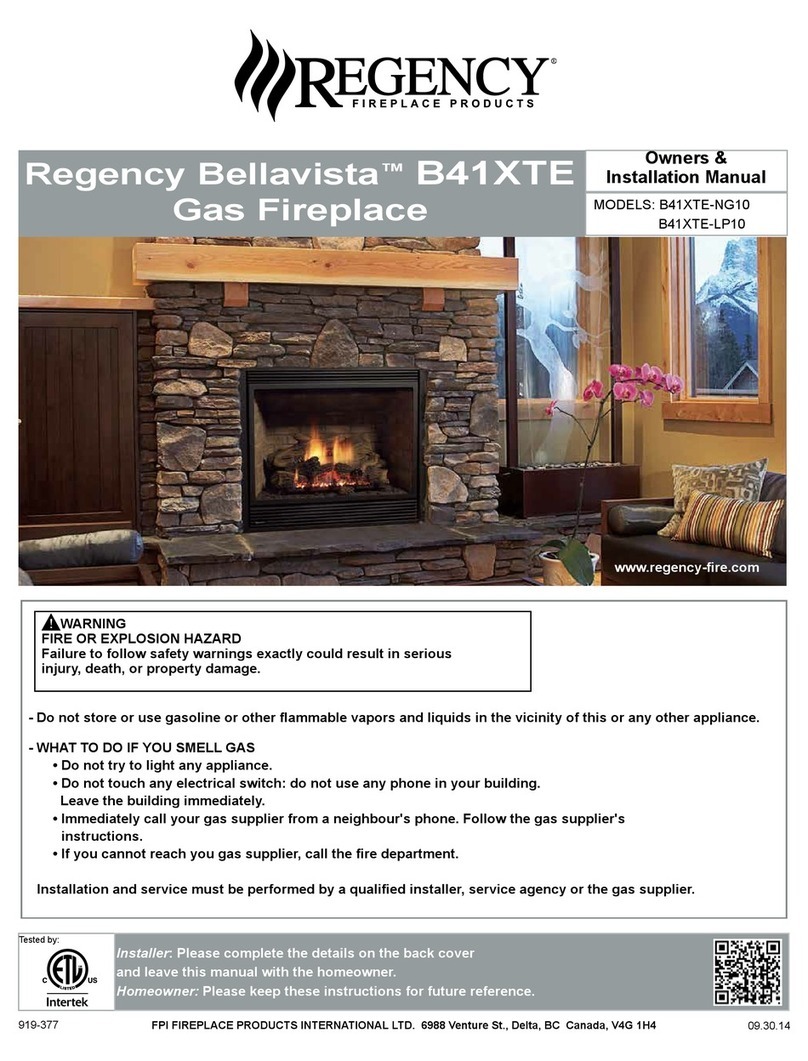 Regency B41XTE-NG10 Owners & installation manual