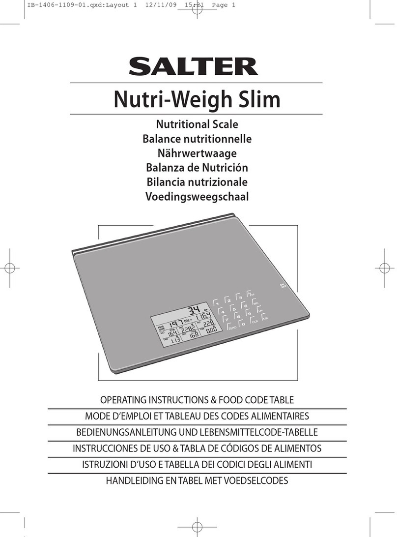 Salter Nutri-Weigh Slim Administrator guide