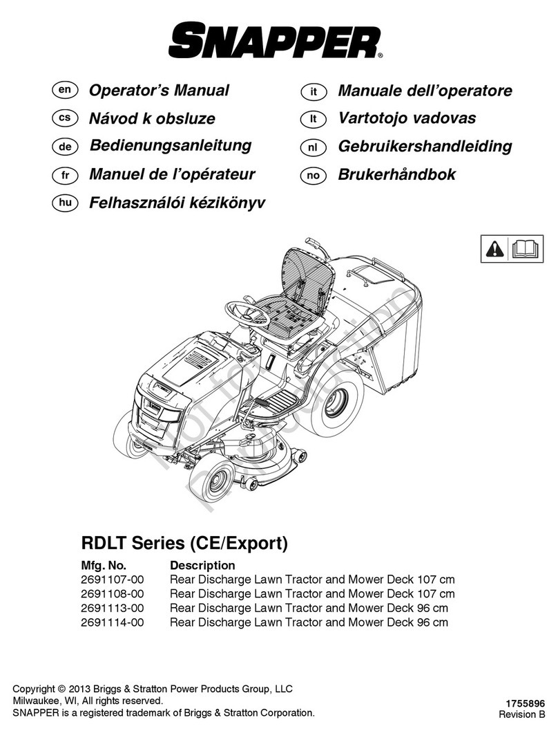 Snapper RDLT Series User manual Snapper RDLT Series User manual