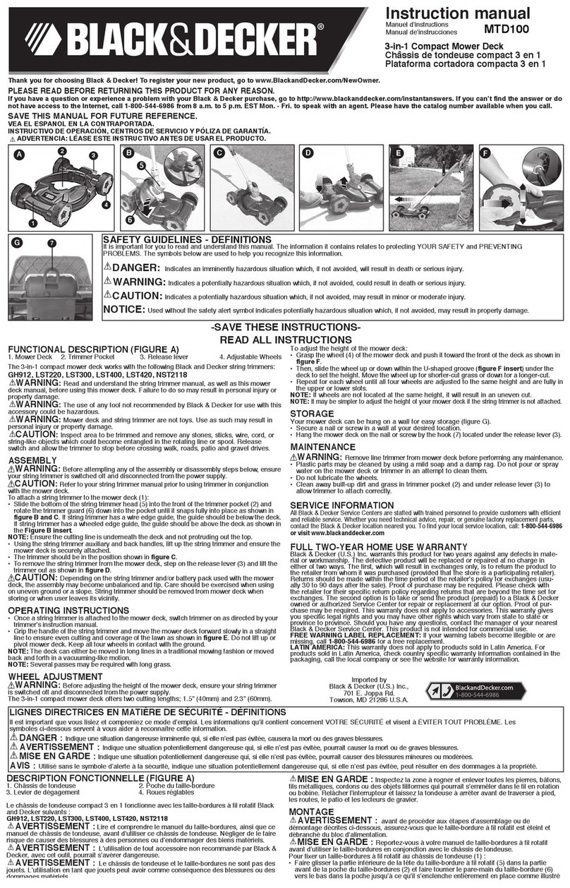Black & Decker MTD100 instruction manual