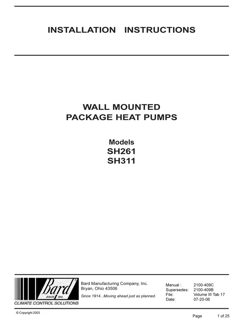 Bard SH261 installation instructions