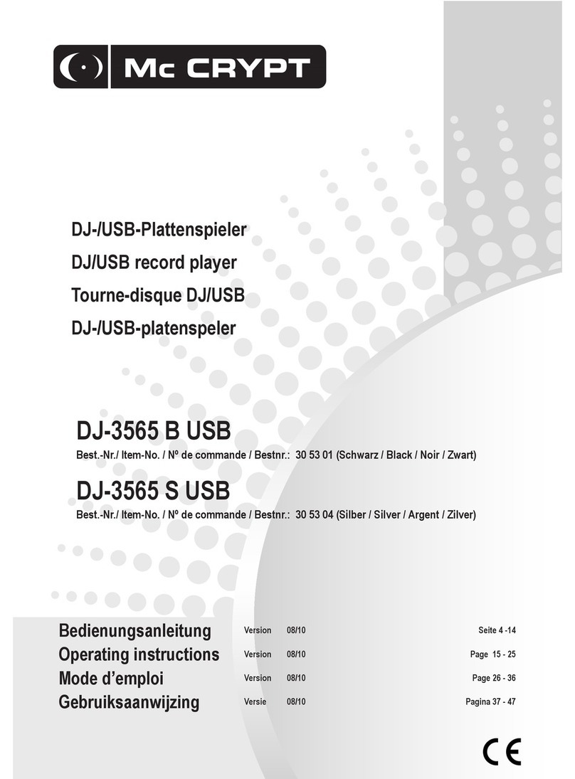 MC Crypt DJ-3565 B USB User manual MC Crypt DJ-3565 B USB User manual