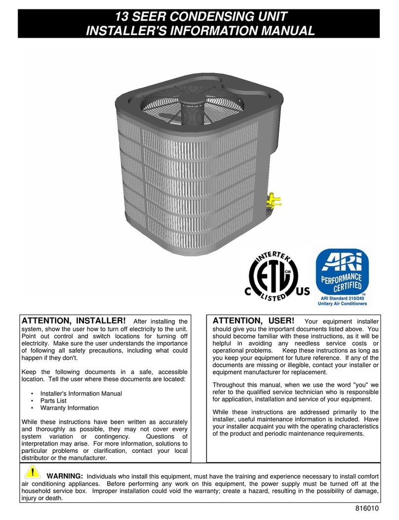 Weil-McLain WM2AC13018 Installer's information manual