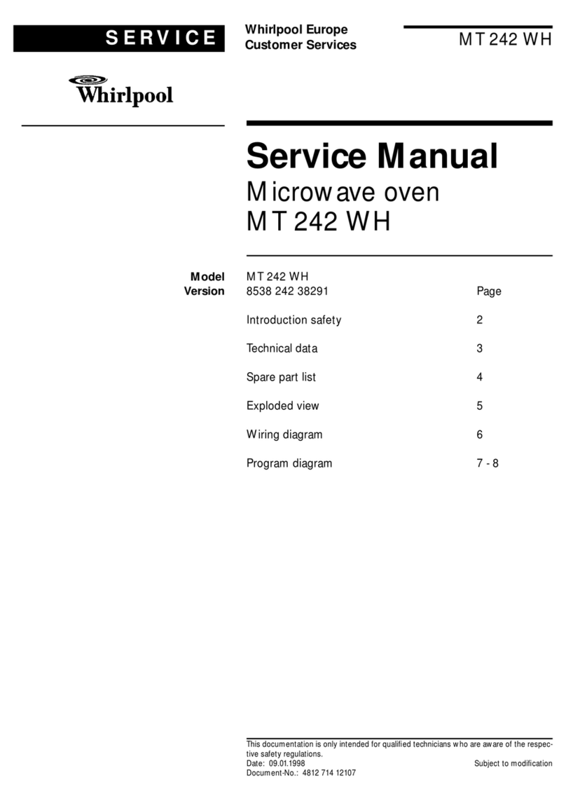 Whirlpool MT 242 WH Service manual