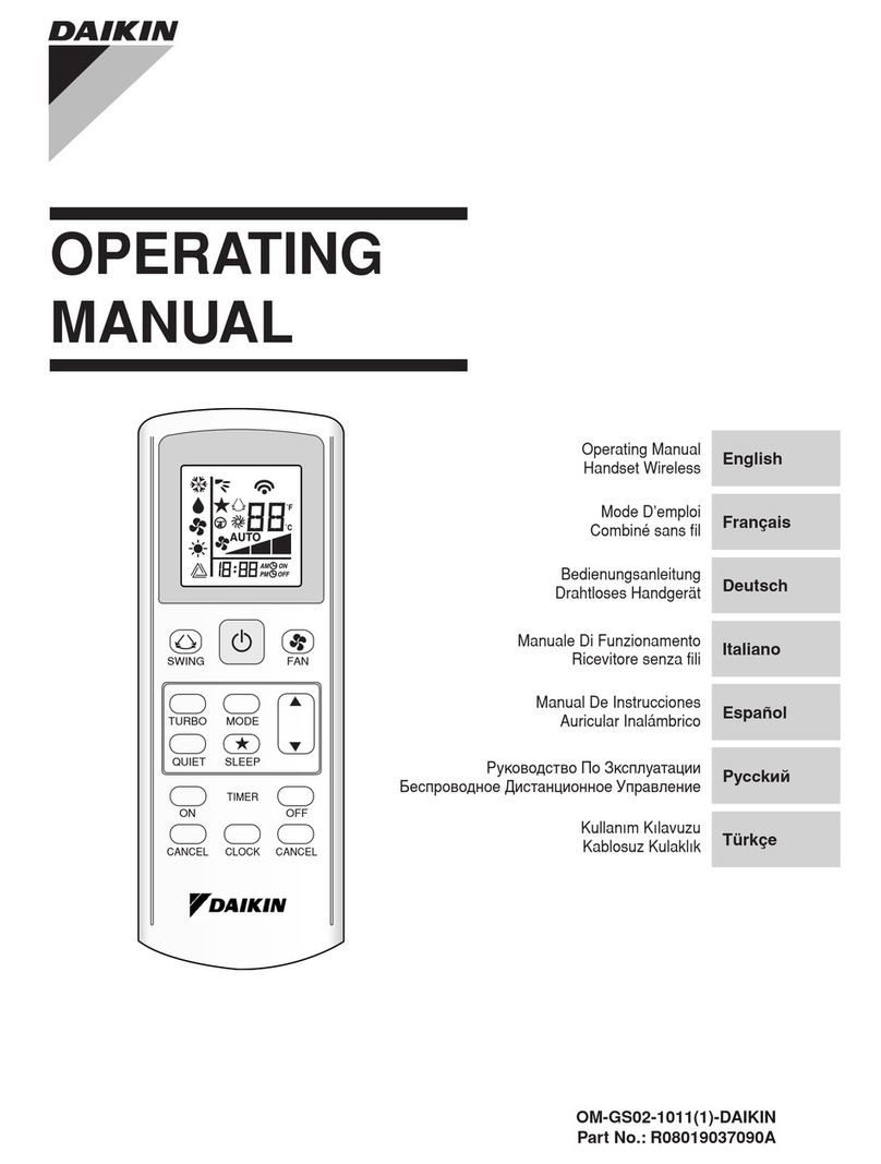 Daikin R08019037090A operating manual
