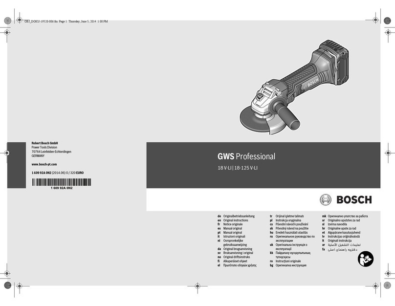 Bosch GWS 18-125 V-LI User manual