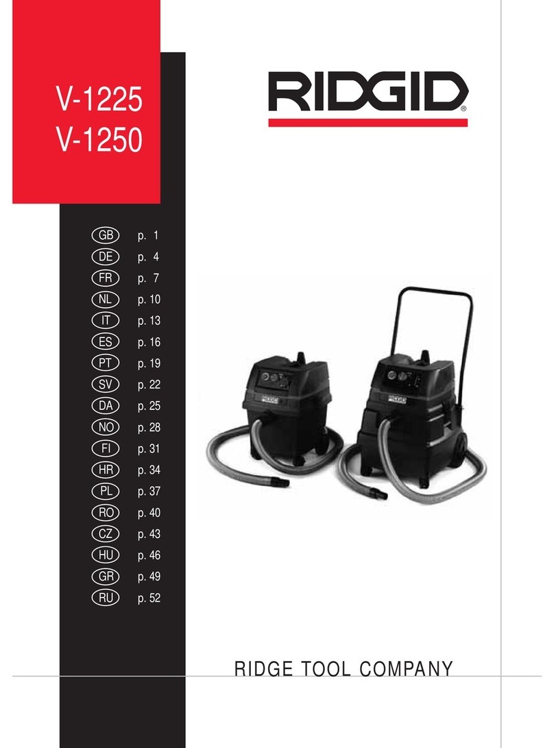RIDGID V-1225 User manual