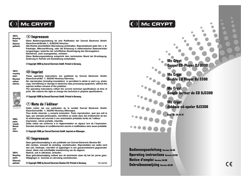 MC Crypt DJ 3300 User manual