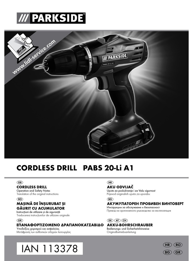 Parkside PABS 20-Li A1 Operation and safety notes