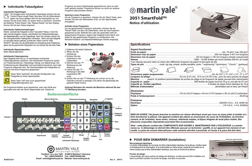 Martin Yale 2051 SmartFold Setup instructions Martin Yale 2051 SmartFold Setup instructions