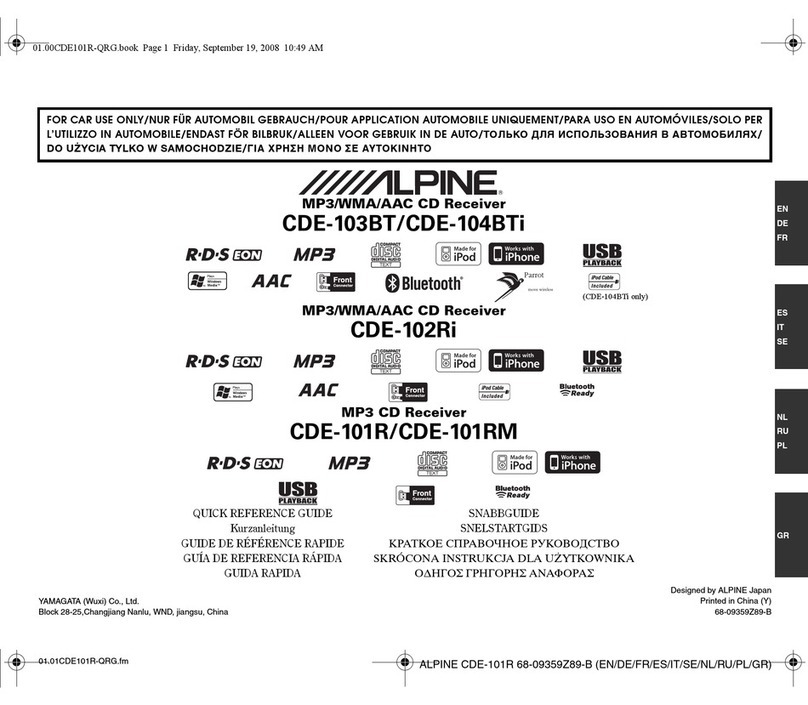 Alpine CDE-103BT User manual