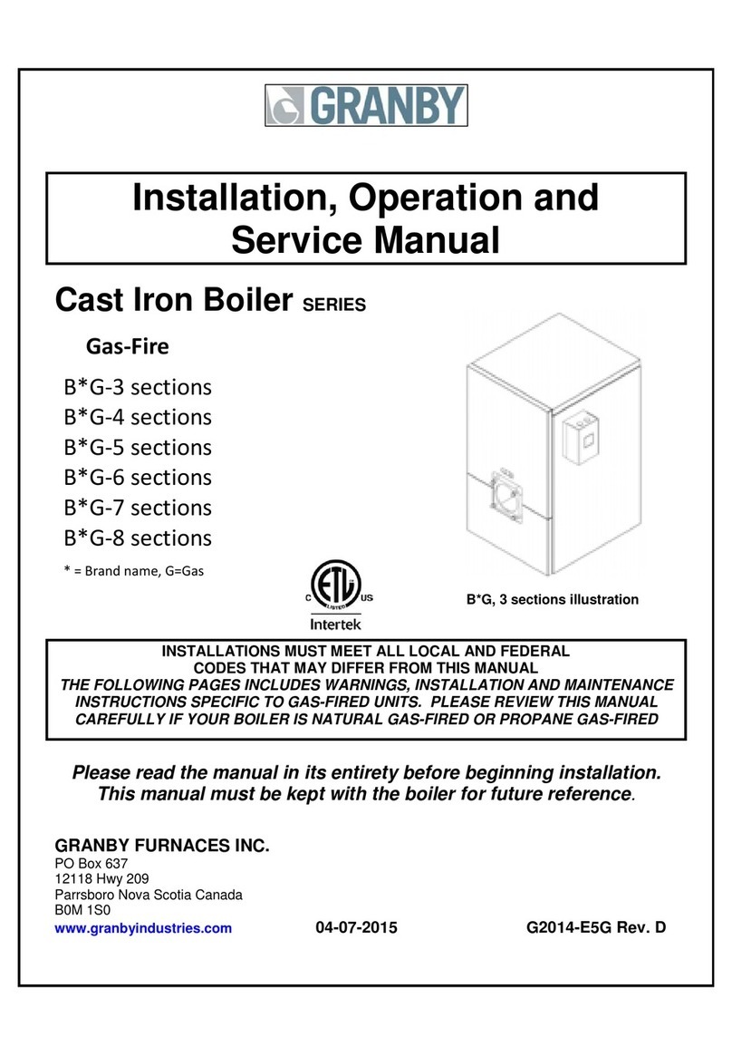 Granby B*G-3 Installation, operation and service manual Granby B*G-3 Installation, operation and service manual
