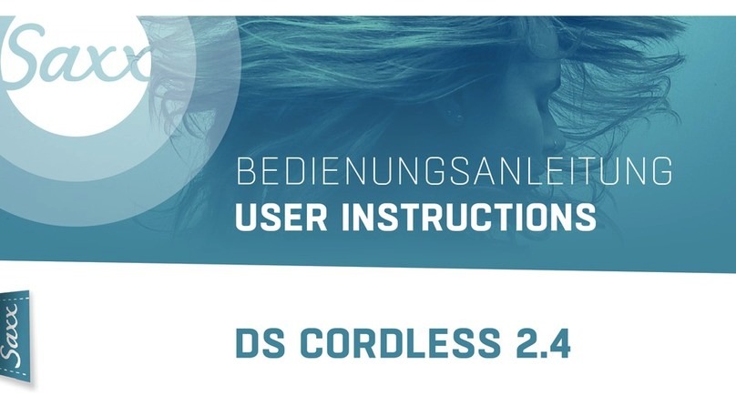Saxx ds cordless 2.4 User instructions