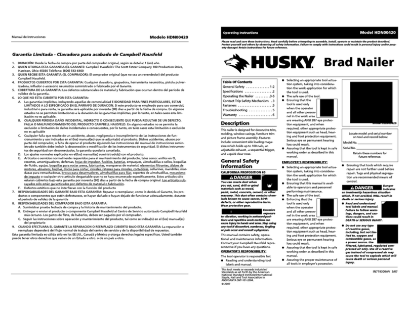 Husky HDN00420 operating instructions