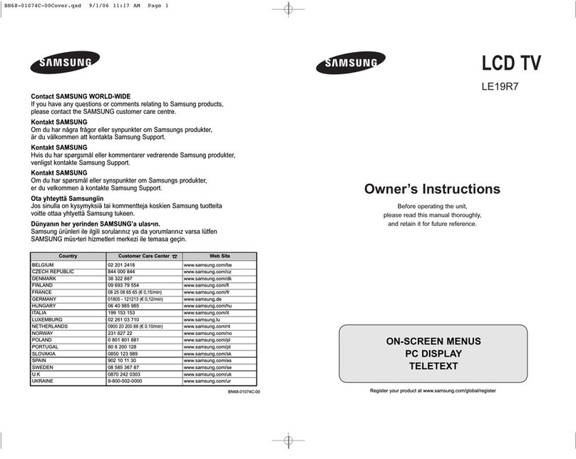 Samsung LE19R7 Use and care manual