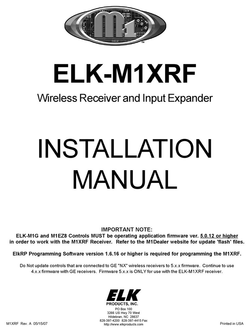 Elk M1XRF installation manual