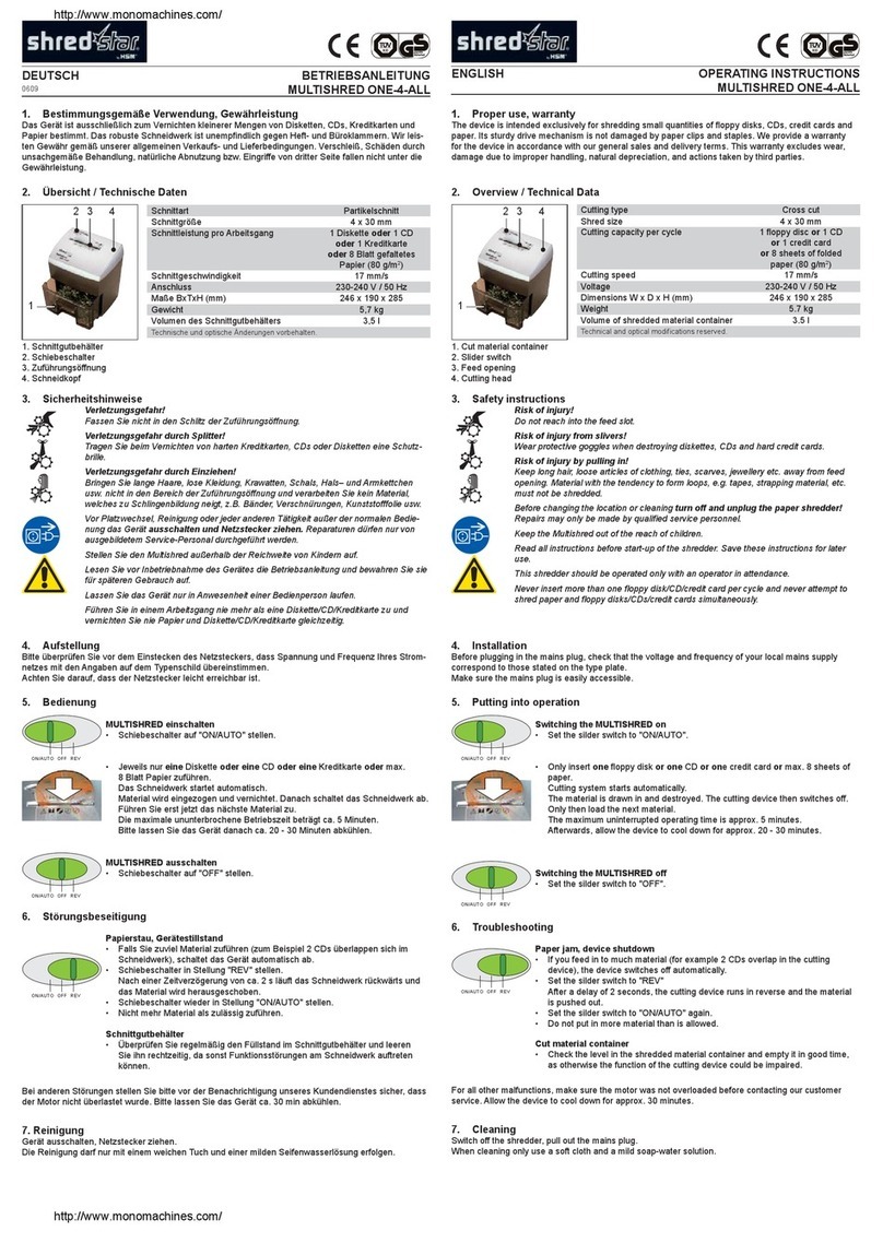 ShredStar MULTISHRED ONE-4-ALL User manual