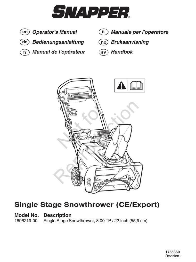 Snapper 1696219-00 User manual
