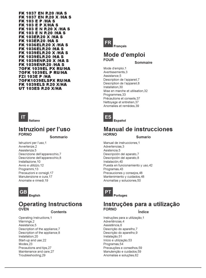 Hotpoint FK 1037 EN P.20 /HA S operating instructions