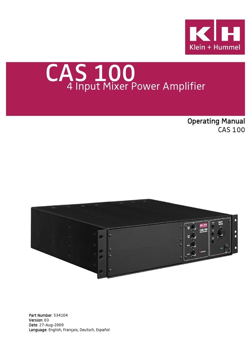 Klein + Hummel CAS 100 operating manual