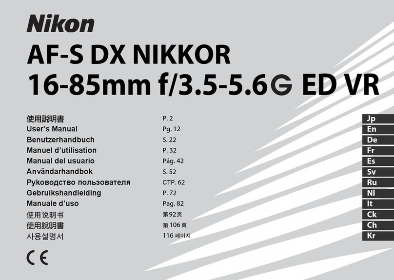 Nikon AF-S DX NIKKOR 16-85mm f/3.5-5.6G ED VR User manual