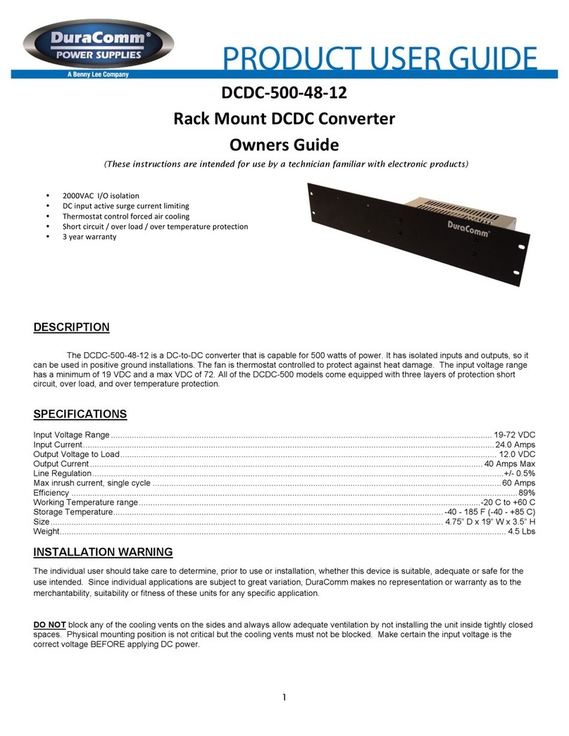 DuraComm DCDC-500-48-12 owner's guide