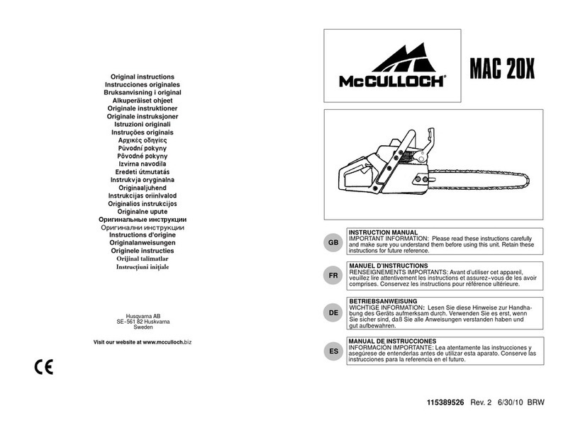 McCulloch MAC 20X User manual