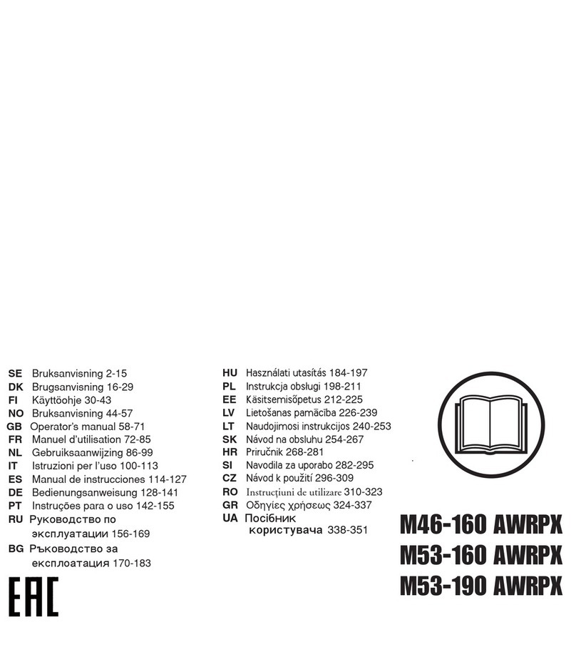 McCulloch M46-160 AWRPX User manual