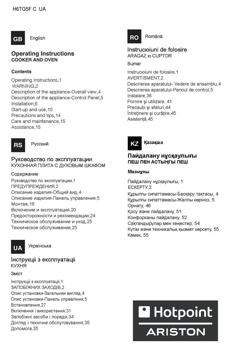 Hotpoint Ariston H6TG5F C UA operating instructions