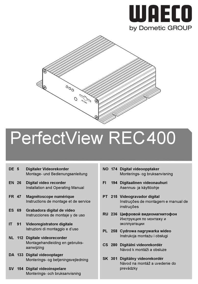 Waeco PerfectView REC400 Installation and operating manual