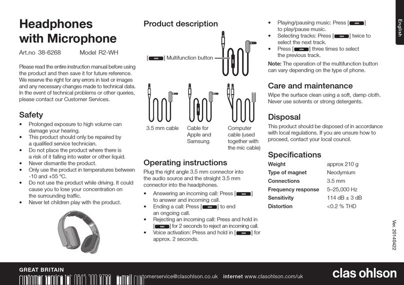 Clas Ohlson R2-WH User manual