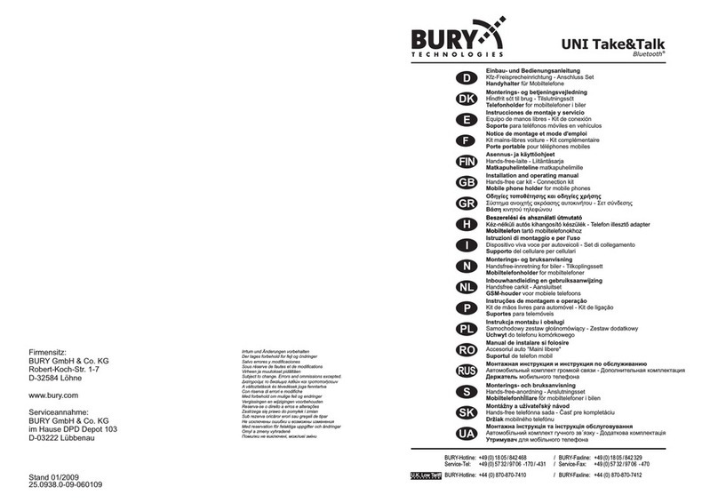 BURY UNI Take&Talk User manual