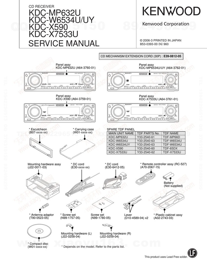 Kenwood KDC-MP632U - USB/AAC/WMA/MP3/CD Receiver With External Media... User manual