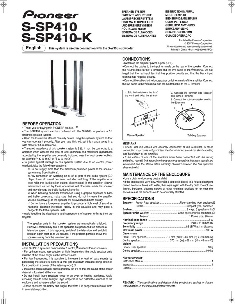 Pioneer S-SP410 User manual