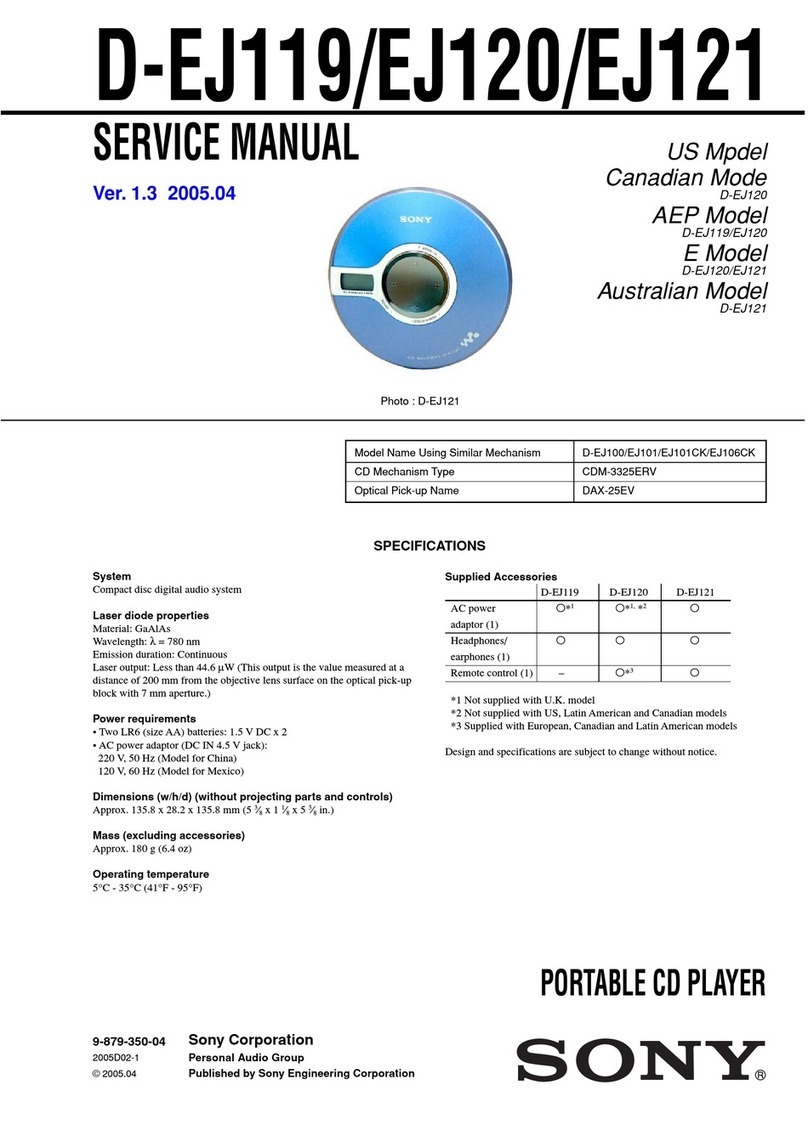Sony Walkman D-EJ119 User manual