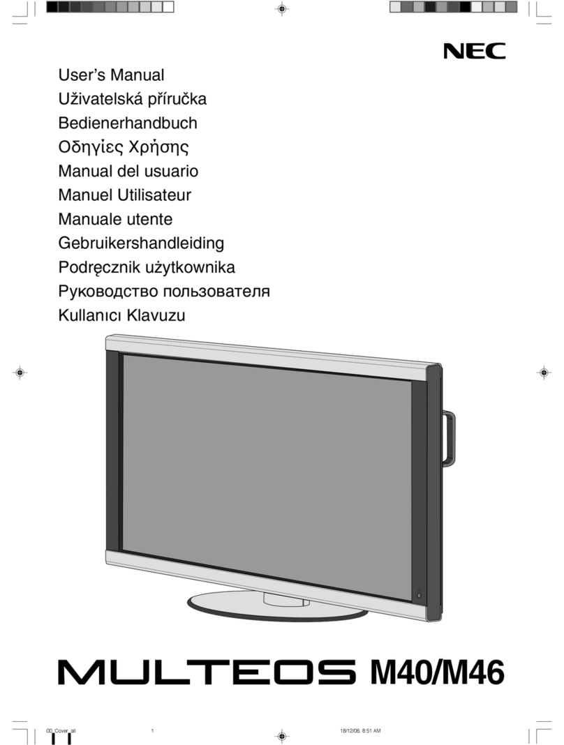 NEC M40 - MULTEOS - 40" LCD TV User manual NEC M40 - MULTEOS - 40" LCD TV User manual