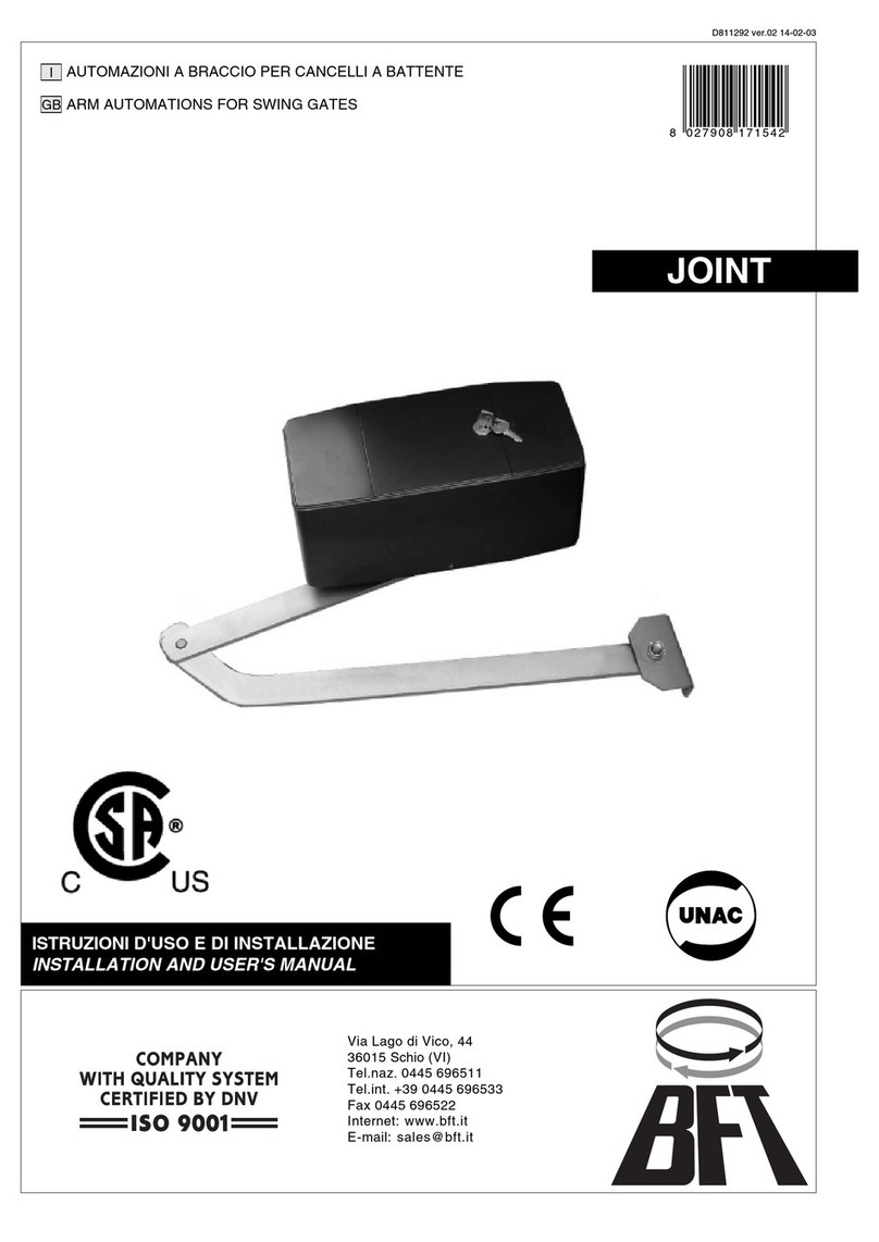 BFT joint Installation and user manual