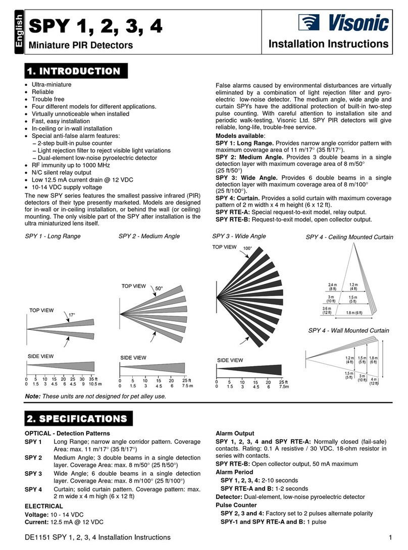 Visonic SPY 1 User manual