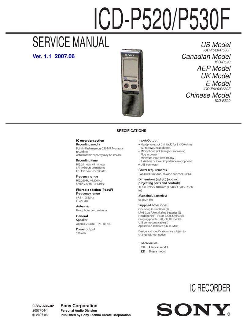 Sony ICD-P520 - Digital Voice Recorder User manual