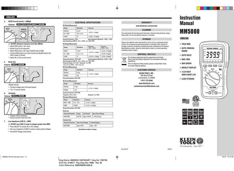 Klein Tools MM5000 User manual