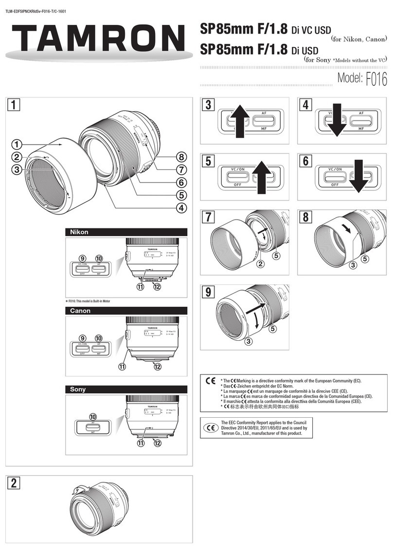 Tamron SP85mm F/1.8 Di VC USD user manual