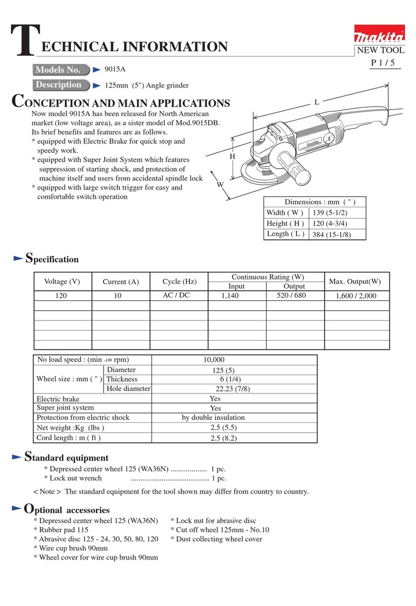 Makita 9015A technical information