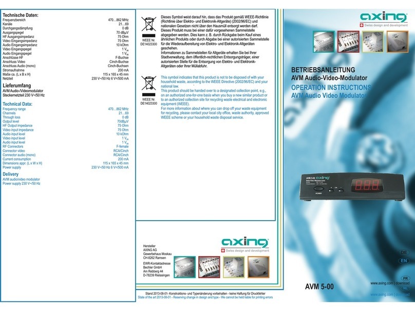 axing AVM 5-00 Operation instructions