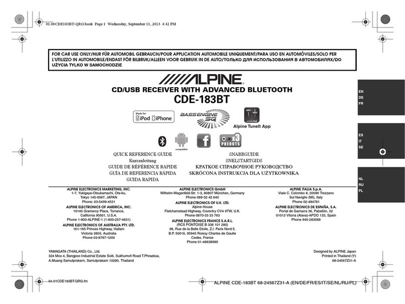 Alpine CDE-183BT User manual