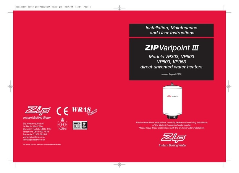 Zip VP303 Mounting instructions Zip VP303 Mounting instructions
