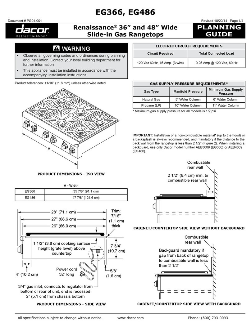 Dacor EG366 Planning guide